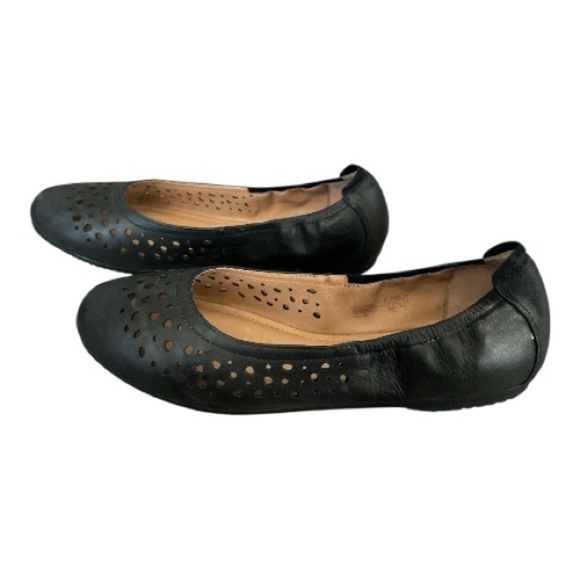Josef Seibel Pippa 29 Black Perforated Leather Flats — US Women’s 8 & 9 & 10 - Picture 3 of 12